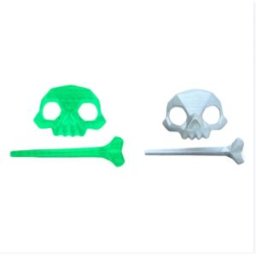 INF Serre-tête crâne Halloween avec clip cheveux - PVC luminescent, léger et maintien sécurisé