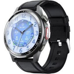 INF F240 Smart Watch compatible avec Joeme Fit - Aluminium anodisé et cuir, écran rond 1.55" 360x360, Bluetooth 5.3, 150+ modes Le noir