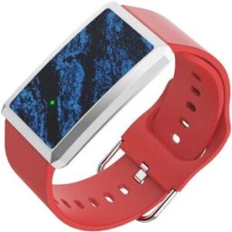 INF Bracelet connecté sans écran - ECG et composition corporelle avec HRV, sommeil, SpO2 (usage non médical), IP68, batterie Rouge