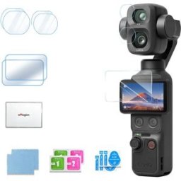 INF Verre trempé Pocket4P Pack double pour écran et objectif - HD clair, compatible avec DJI Osmo Pocket 4P