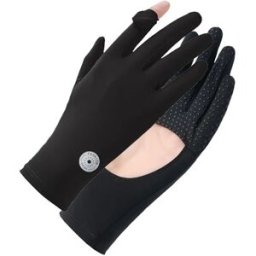 INF Gants écran tactile protection UV en soie glacée – 1 paire, respirants, anti-transpiration et coupe-vent Le noir