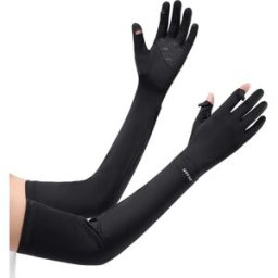 INF Manchons solaires pour bras - Protection UV, rafraîchissants en Nylon+Élasthanne, compatibles écran tactile Le noir