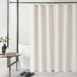 INF Rideau de douche en lin naturel - Panneau de rideau de salle de bain imperméable E