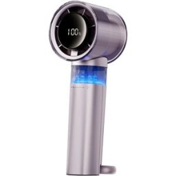 INF Ventilateur portable à affichage numérique - batterie rechargeable 3000mAh, boost turbo, vitesse continue, écran LED, Violet