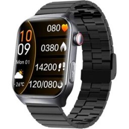 INF F320 Smartwatch compatible avec Joeme Fit – Écran carré 1.90 inch, Bluetooth 5.3, aluminium anodisé et acier inoxydable