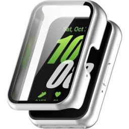 INF Coque avec protecteur d'écran verre trempé pour Samsung Galaxy Fit 3 (SM-R390) Argent