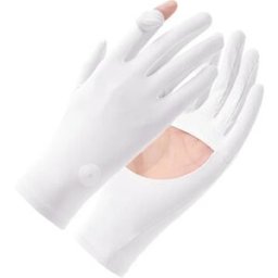 INF Gants écran tactile protection UV en soie glacée – 1 paire, respirants, anti-transpiration et coupe-vent Blanc