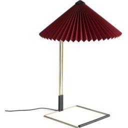 Hay - Lampe de table Matin - Rouge - Coton plissé - Designer Inga Sempé