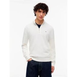 Tommy Jeans Pull à Demi-zip Ess Light Slim Fit Off White 3XL Homme