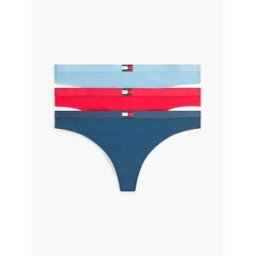 Tommy Hilfiger String Uw0uw06139 3 Unités Vivid Pink / Light Powder Blue / Aqua Sea XS Femme