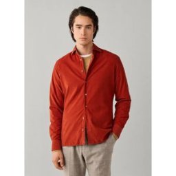 Hackett Chemise à Manches Longues Smart Babycord Spice Orange L Homme