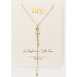 Collier à pendentif et strass Birth Flower My Jewellery Argenté/Doré M femme