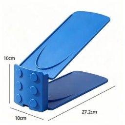 INF Paire de supports à chaussures modulables 3 niveaux - Empilables et pliables, organiseur en plastique multicolore gain de Bleu
