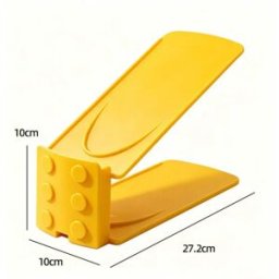 INF Paire de supports à chaussures modulables 3 niveaux - Empilables et pliables, organiseur en plastique multicolore gain de Jaune