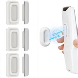 INF MG09 Support Magnétique Carré pour Télécommandes 4 pièces - Tampons en Silicone pour Rangement Mural et Prise Blanc