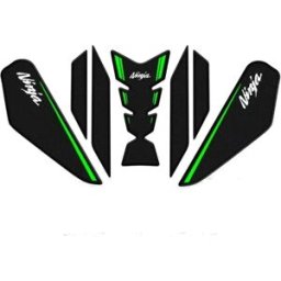 INF Pad antidérapant de réservoir compatible avec Kawasaki Ninja 400 - protecteur de réservoir en caoutchouc dépoli 3mm, noir