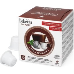 Dolce Vita Cioccomenta - Chocolat à la Menthe - 10 Capsules de café pour Nespresso® - Café Chocolat - Compatible Nespresso®