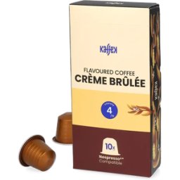 KaffeK Crème Brûlée - 10 Capsules de café pour Nespresso® - Espresso Lungo - Café Crème brûlée - Compatible Nespresso®