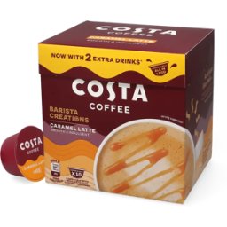 Costa Latte Caramel - 10 Capsules de café pour Dolce Gusto - Latte - Café Caramel - Compatible Dolce Gusto
