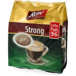 Café René Big Pack Strong (Tasse simple) - 36 Dosettes de café pour Senseo - Americano - Compatible Senseo