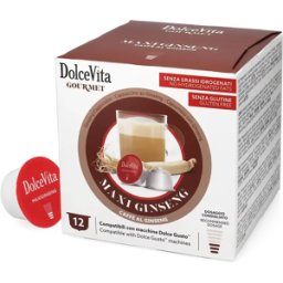 Dolce Vita Maxi Ginseng - 12 Capsules de café pour Dolce Gusto - Café Ginseng - Compatible Dolce Gusto