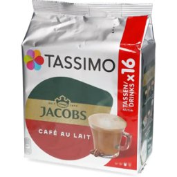 Jacobs Café au Lait - 16 Capsules de café pour Tassimo - Café au lait - Compatible Tassimo