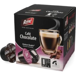 Café René Café au Chocolat - 16 Capsules de café pour Dolce Gusto - Grande - Café Chocolat - Compatible Dolce Gusto