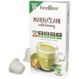 Foodness Matcha Latte - 10 Capsules de café pour Nespresso® - Latte - Café Ginseng - Compatible Nespresso®