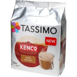 Kenco Café au Lait - 16 Capsules de café pour Tassimo - Café au lait - Café Caramel - Compatible Tassimo