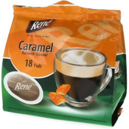 Café René Caramel - 18 Dosettes de café pour Senseo - Americano - Café Caramel - Compatible Senseo