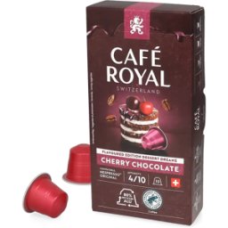 Café Royal Chocolat aux cerises - 10 Capsules de café pour Nespresso® - Lungo - Café Chocolat - Compatible Nespresso®
