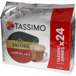 Jacobs Café au Lait - 24 Capsules de café pour Tassimo - Café au lait - Compatible Tassimo