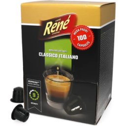 Café René Classico Italiano - 100 Capsules de café pour Nespresso® - Espresso - Compatible Nespresso®