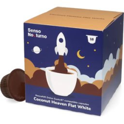 Senso Nocturno Coconut Heaven Flat White - 16 Capsules de café pour Dolce Gusto - Flat white - Café Noix de coco - Compatible Dolce Gusto