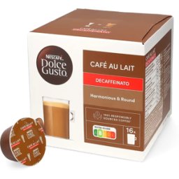 Nescafé® Café au Lait Décaféiné - 16 Capsules de café pour Dolce Gusto - Café au lait