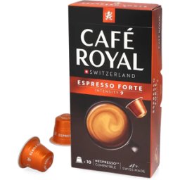 Café Royal Espresso Forte - 10 Capsules de café pour Nespresso® - Espresso - Compatible Nespresso®