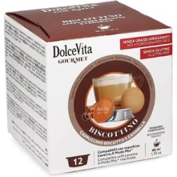 Mitac Dolce Vita Biscottino - Speculoos - 12 Capsules de café pour Lavazza A Modo Mio - Café Speculoos - Compatible Lavazza A Modo Mio
