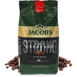 500g Café Espresso Jacobs Grains de café - Espresso - Torréfaction foncée - Cacao pur, Caramel - Noir - Meilleur café - Pas cher