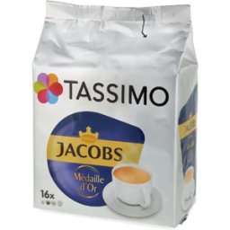 Jacobs Médaille d'Or - 16 Capsules de café pour Tassimo - Americano - Compatible Tassimo