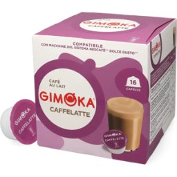 Gimoka Café Au Lait - Caffélatte - 16 Capsules de café pour Dolce Gusto - Café au lait - Compatible Dolce Gusto