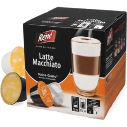 Café René Latte Macchiato - 16 Capsules de café pour Dolce Gusto - Macchiato - Compatible Dolce Gusto