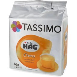 Café Hag Crema Décaféiné - 16 Capsules de café pour Tassimo - Americano - Compatible Tassimo