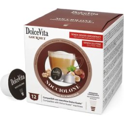 Dolce Vita Nocciolone - Cappuccino aux noisettes - 12 Capsules de café pour Dolce Gusto - Cappuccino - Café Noisette - Compatible Dolce Gusto