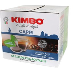 Kimbo Capri - 50 Dosettes de café pour E.S.E. - Americano Espresso - Café Vanille - Compatible E.S.E.