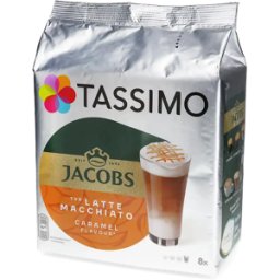Jacobs Caramel Latte Macchiato - 16 Capsules de café pour Tassimo - Macchiato - Café Caramel - Compatible Tassimo
