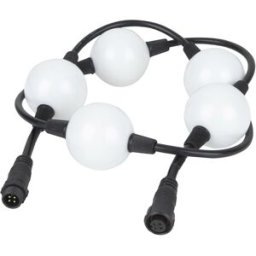 SHOWTEC Pixel Bubble Extension String 1 m Cordon avec 5 boules LED blanches givrées de 50 mm - Guirlandes lumineuses
