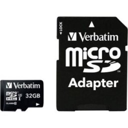 Carte microSDHC Verbatim PRO 32 GB Class 10, UHS-I, UHS-Class 3 avec adaptateur SD