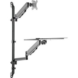 Neomounts WL90-325BL1 Support mural pour écran 1 Écran(s) 43,2 cm (17) - 81,3 cm (32) noir tablette pour clavier, réglable en hauteur, inclinable, mobile,