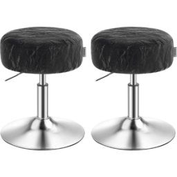 VASAGLE Tabouret de maquillage réglable pivotant en PU pour coiffeuse, Noir d'encre / PU / 2