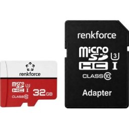 Renkforce RFmSD32 Carte microSDHC 32 GB A1 Application Performance Class, v30 Video Speed Class Standard de puissance A1, avec adaptateur SD